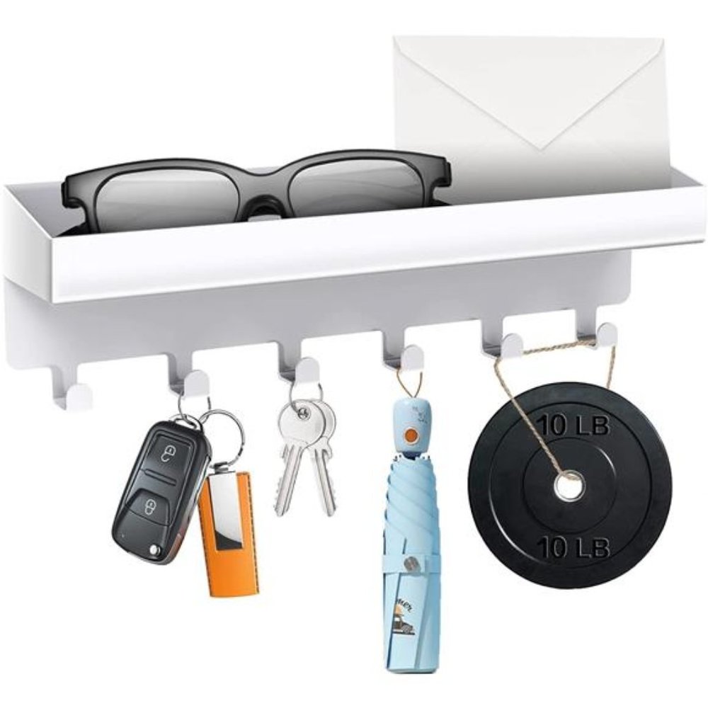 Key Holder for Wall Decorative,Wall Mounted Key&Mail Organizer,Adhesive Key Rack